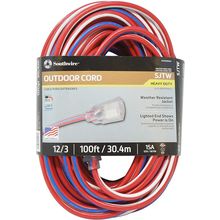Southwire Heavy Duty Extension Cord, 100Ft, 12 Gauge, 3 Conductor, Water Resista