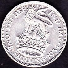 1934 Great Britain 1 Shilling Silver Coin