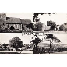 Saltwood Kent Multi View From Golf Course Real Photo Postcard