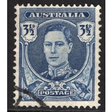 AUSTRALIA 1942/50: KING GEORGE VI DEFINITIVES - 3½d BLUE USED (G1)