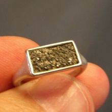 Kendra Scott BLACK FOOLS GOLD SILVER Plated Ring Size 6 STUNNING