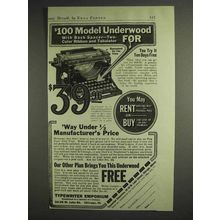 1917 Typewriter Emporium Ad - Model No. 4 Underwood