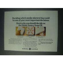 1977 General Electric Home Sentry Smoke Alarm Ad - Deciding