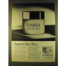 1980 Clinique Sub-Skin Cream Ad - Support Your Skin