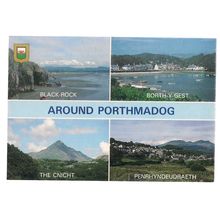 multiview, PORTHMADOG, GWYNNED .unused postcard by FotoWales =