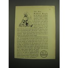 1948 ICI Chemicals Ad - The Hon. Robert Boyle