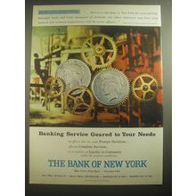 1958 The Bank of New York Ad - Banking Service Geared to your needs