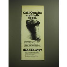 1974 Omaha Economic Development Council Ad - Call Omaha and talk food