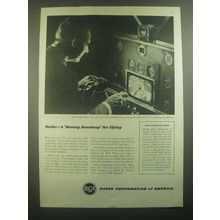 1945 RCA Radar Advertisement - Radar a moving roadmap for flying