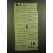 1945 CBS Columbia Broadcasting System Ad - Listen: April 21, 1945