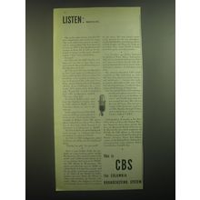 1945 CBS Columbia Broadcasting System Ad - Listen: March 10, 1945