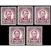 555, Mint F-VF NH 3¢ - WHOLESALE LOT OF 5 Stamps - SCV $152.50 ** Stuart Katz