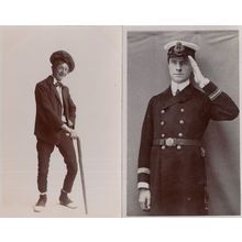 Theatre Comedian & Ship Sailor Captain Military 2x Littlehampton Postcard s
