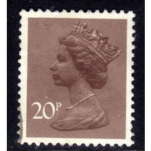 GB 1976 QE2 20p Dull Purple Machin 2 Bands Used SG X915 ( C1076 )