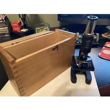 Vintage Japanese Aloma Microscope with Wooden Case