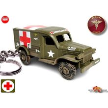 HTF KEYCHAIN DODGE WC54 MEDEVAC AMBULANCE WW2 KOREA MASH