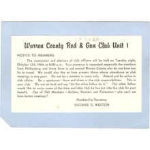 New Jersey Phillipsburg Notice Of Meeting On Tues Oct 13 1964 Warren Count~2914
