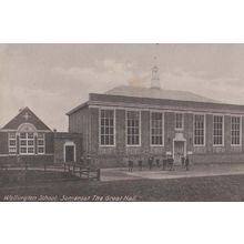 Wellington School Somerset The Great Hall Vintage Postcard