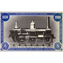 Robert Stephenson Newcastle Railway Victorian Type A Long Boiler Train Postcard