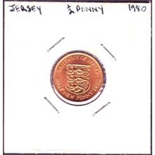 1980 Jersey 1 Half Penny Coin
