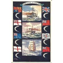 FLAGS & SHIPS OF GREAT BRITAIN Tuck Oilette Postcard (3188)