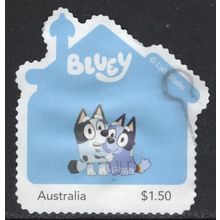 2024: KIDS' SHOWTIME GREATS, BLUEY, USED SELF-ADHESIVE MYSTAMP. 053