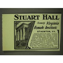 1908 Stuart Hall Ad, Formerly Virginia Female Institute