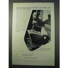 1952 Crane's Fine Paper Ad - With Craftsman Quality