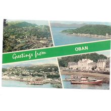 OBAN, SCOTLAND multiview used vintage postcard 1978 postmark =