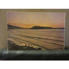 SUNSET AT PEEL, ISLE OF MAN unused vintage postcard. Colourmaster =