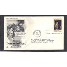 FDC Art Craft 1553 10c Benjamin West (Cachet-Typed/A) CV41704