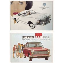 Austin Rootes Ltd A40 Mk II TWO 2x Car Advertising Postcard s