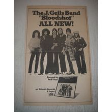 1973 J. Geils Band Bloodshot Album Advertisement
