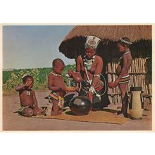 Lunch Time In Zululand 1980s African Zulu Postcard