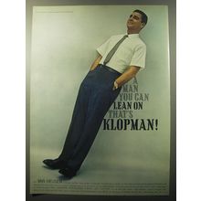 1960 Klopman Fabric Advertisement - Van Heusen Shirt- A man you can lean on