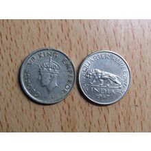 India 1947 1/4 Rupee Coin