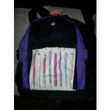 back pack brand new black & purple