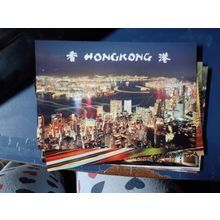 hong kong night scene postcard