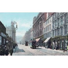 Sauchihall Street Glasgow Antique Bus Tram Transport Postcard