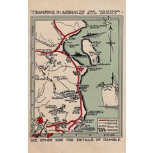 Tramping Rambling In Arran Antique Scottish Scotland Map Postcard