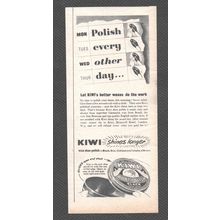KIWI BOOT / SHOE POLISH :- Original Vintage 1950 Magazine Advert <> POST FREE