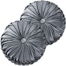 HIG Set of 2 Decorative round Pleated Throw Pillows, Classy Accent Pumpkin Throw
