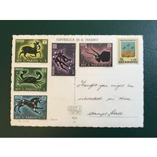 ICOLLECTZONE San Marino 680, 716-20 On Postcard (E600)