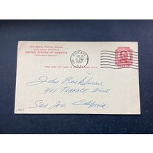 ICOLLECTZONE US UX25 VF UPU Return Address used (B400-171)