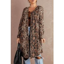 Snake Print Long Cardigan