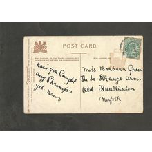 Genealogy postcard Barbara Green Le Strange Arms Old Hunstanton Norfolk 1904