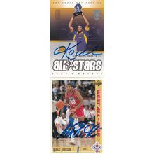 KOBE BRYANT & MAGIC JOHNSON AUTO 2003/91 LOS ANGELES LAKERS HOF WORLD CHAMPIONS