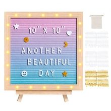 Gradient Felt Letter Board, 10"x10" Felt Message Board, Changeable Sign Boar...
