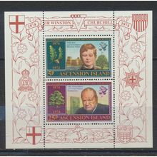 Ascension Stamp Scott #182a, Mint Never Hinged, Churchill Souvenir Sheet