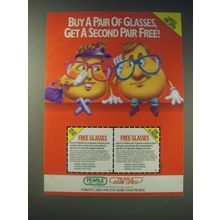 1989 Pearle Vision Center Ad - Buy a pair of glasses, get a second pair free!